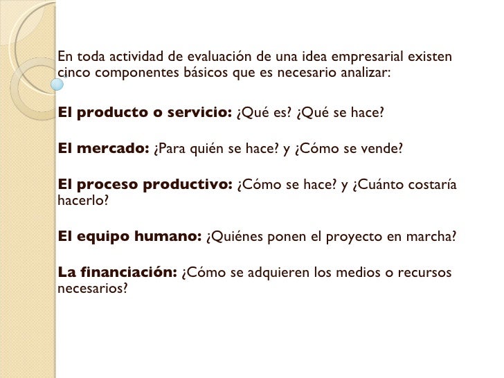 Evaluación de una Idea de Negocios