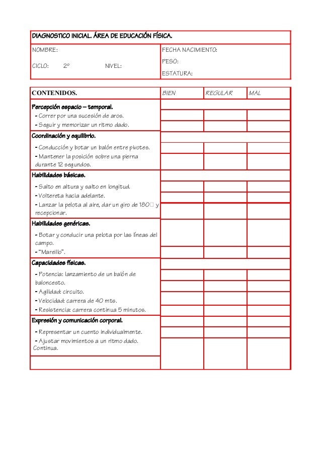 Evaluación eneducacionfisica