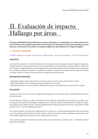 Evaluación de impacto. Proyecto ESPERANZA