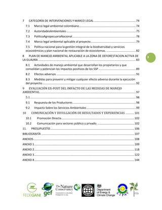 7

CATEGORÍA DE INTERVENCIONES Y MARCO LEGAL ..................................................... 74
7.1

Marco legal amb...