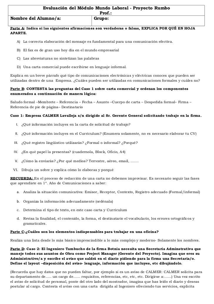 Evaluación carta comercial y cv