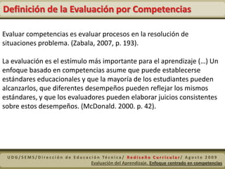 	Propósito de la evaluación. ¿Para qué evaluar?
