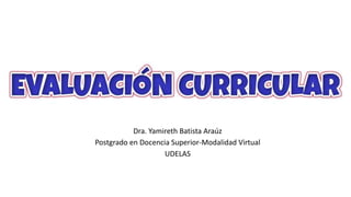 Dra. Yamireth Batista Araúz 
Postgrado en Docencia Superior-Modalidad Virtual 
UDELAS 
 