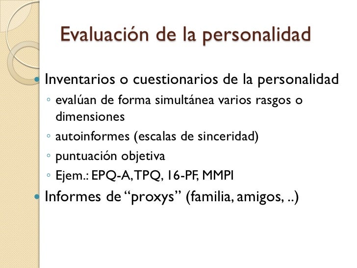 Evaluación de la personalidad