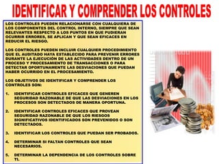Evaluación del Diseño y Efectividad de los Controles Internos 12.MAR ...