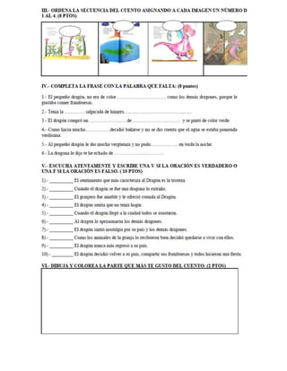 Evaluación de lectura complementaria