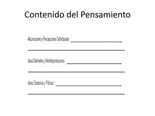 Contenido del Pensamiento
 