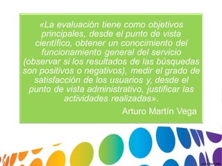 Evaluación del servicio de ref.