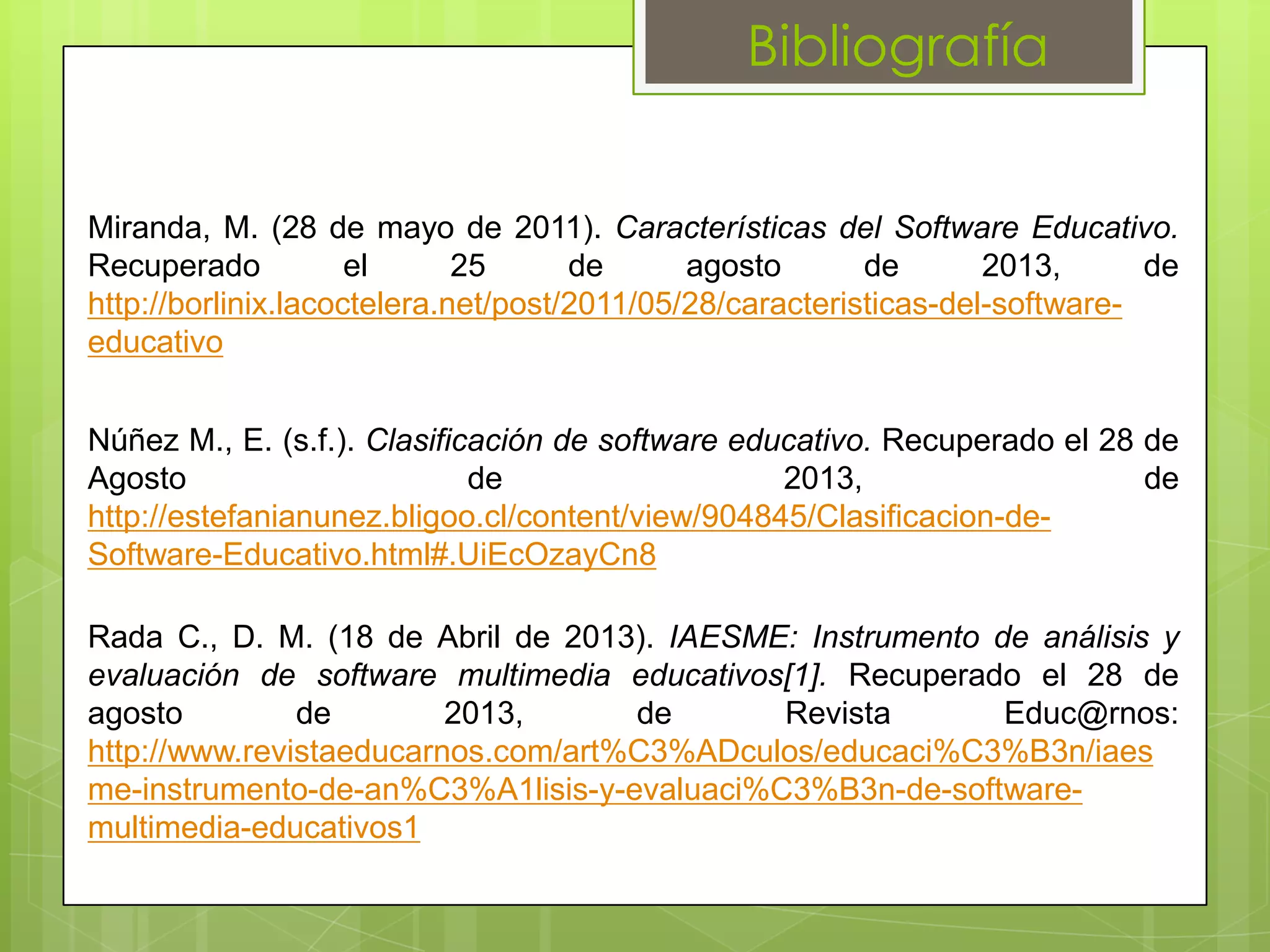 Evaluación de software educativo sebran | PPTX | Computing | Technology ...