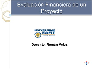Evaluación Financiera de un Proyecto Docente: Román Vélez 