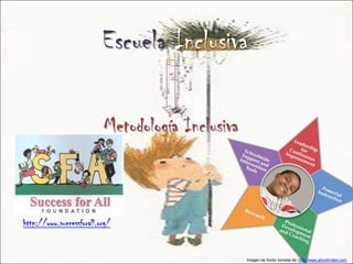 Escuela Inclusiva

                          Metodología Inclusiva



http://www.successforall.org/


                                                  Imagen de fondo tomada de: http://www.artunlimited.com
 