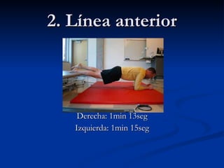 2. Línea anterior Derecha: 1min 13seg Izquierda: 1min 15seg 