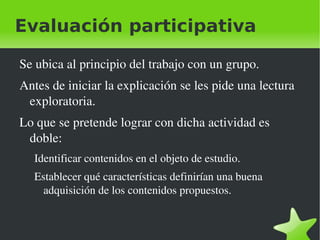 Evaluación participativa ,[object Object]