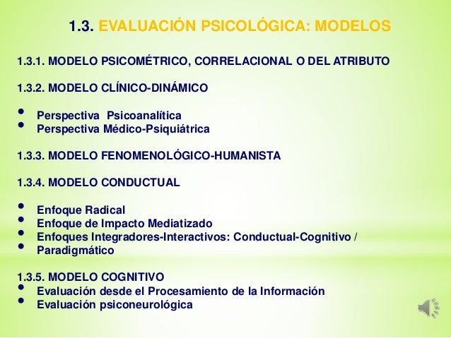 Evaluación psicológica modelos