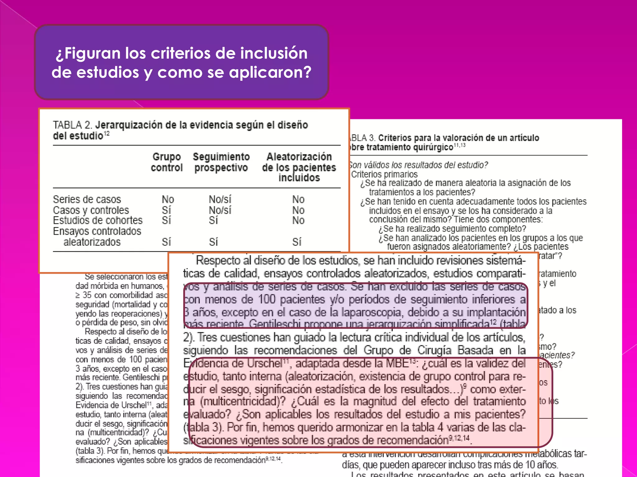 ¿Figuran los criterios de inclusión de estudios y como se aplicaron?
