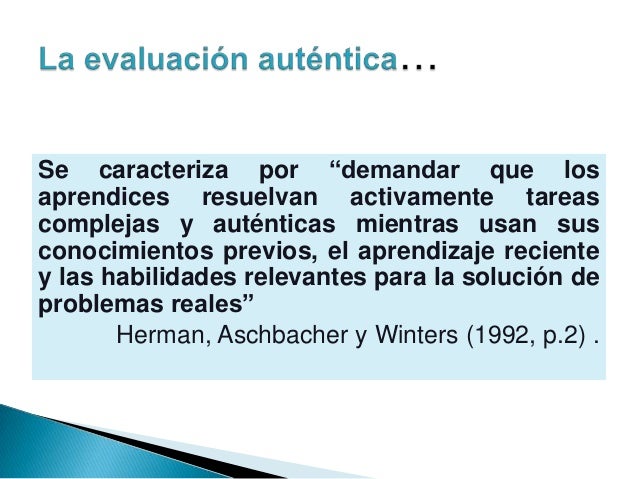 Evaluación según tres autores