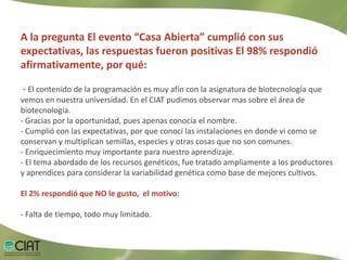 Evaluación XIII Casa Abierta