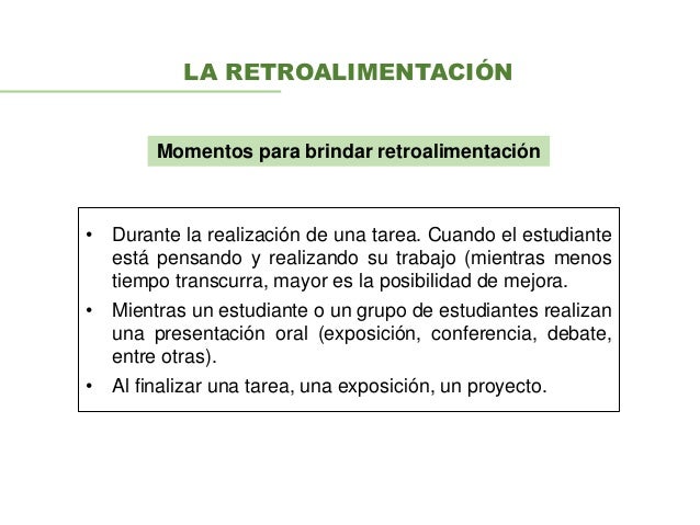 Evaluación y retroalimentación