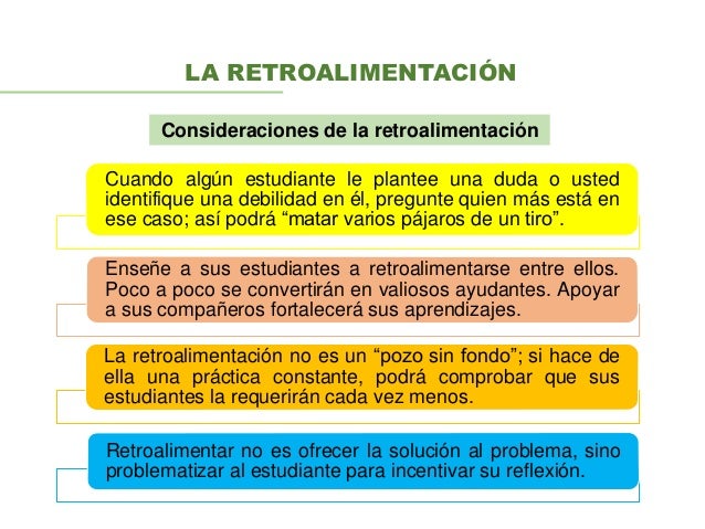 Evaluación y retroalimentación