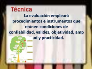 CONTINUA O PERIODICADurante todo el proceso evaluativo se deben establecer y registrar los logros y cambios de los educando.Se reorienta todos los procesos de enseñanza – aprendizaje a lo largo del proceso educativo.