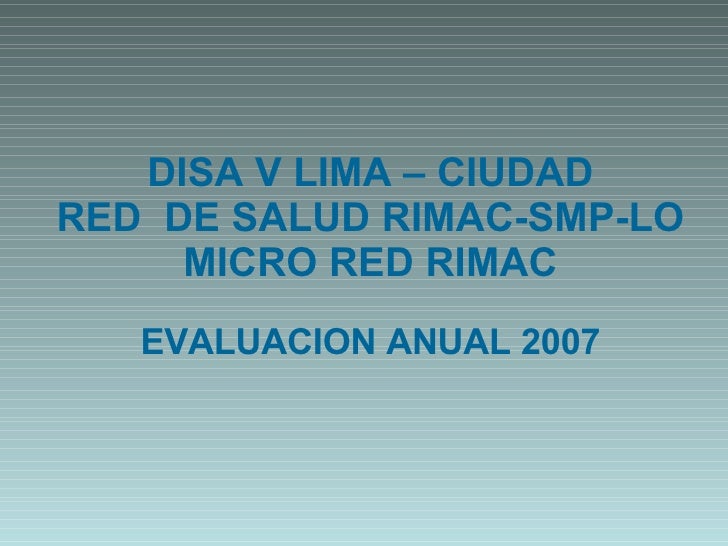 Red Salud Rimac Smp Lo | evaluacion anual200701 Red Salud Rimac Smp Lo | evaluacion anual200701