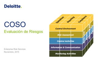 COSO
Enterprise Risk Services
Noviembre, 2015
Evaluación de Riesgos
 