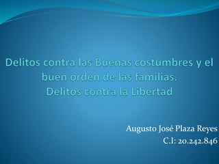 Augusto José Plaza Reyes
C.I: 20.242.846
 
