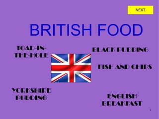 YORKSHIRE PUDDING FISH AND CHIPS ENGLISH BREAKFAST BLACK PUDDING TOAD-IN-THE-HOLE BRITISH FOOD 
