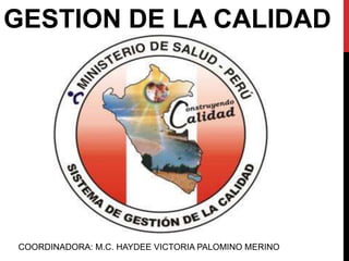 GESTION DE LA CALIDAD
COORDINADORA: M.C. HAYDEE VICTORIA PALOMINO MERINO
 