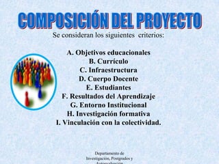 Departamento de Investigación, Postgrados y Autoevaluación