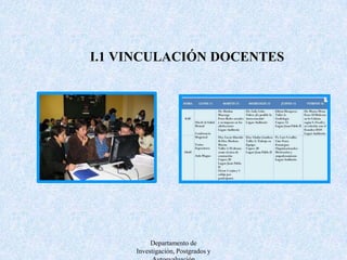 I.2  VINCULACIÓN ESTUDIANTESDepartamento de Investigación, Postgrados y Autoevaluación