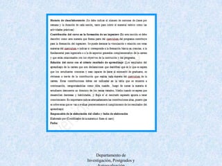 Departamento de Investigación, Postgrados y Autoevaluación