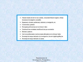 Departamento de Investigación, Postgrados y Autoevaluación