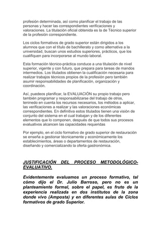 Evaluacion De Ciclo Formativo