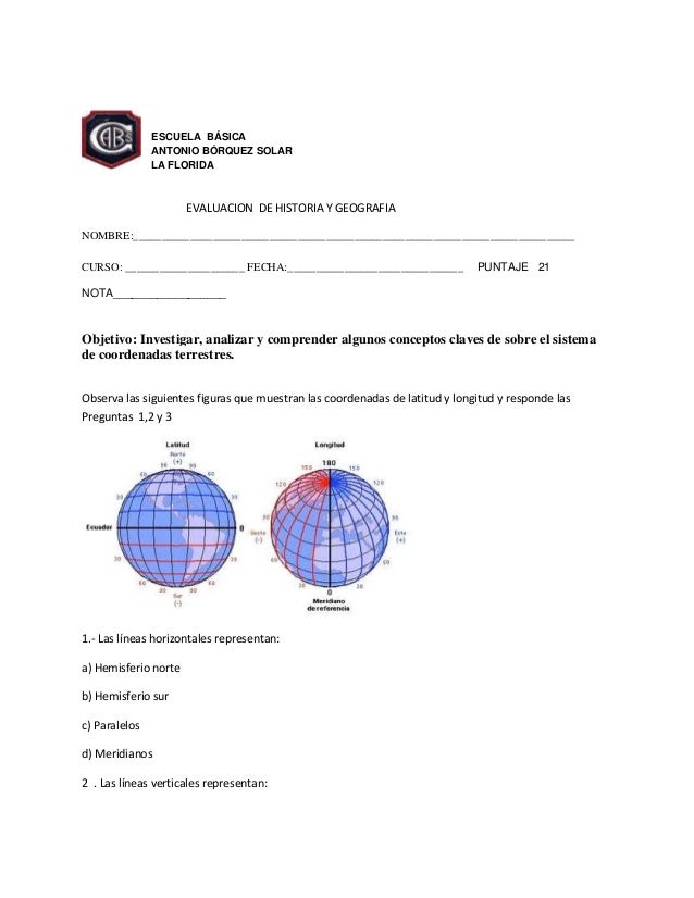 preguntas historia y geografia evaluacion de historia y geografia coordenadas geograficas preguntas historia y geografia evaluacion de historia y geografia coordenadas geograficas