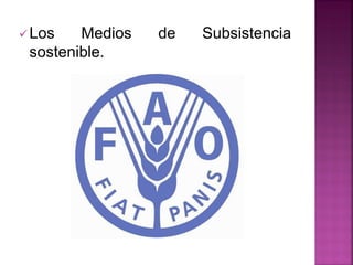 Los Medios de Subsistencia
sostenible.
 