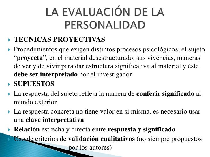 Evaluacion de la personalidad