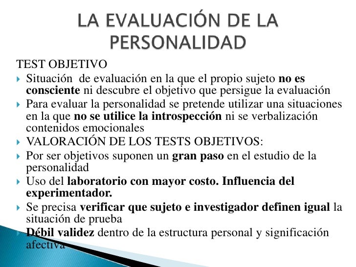 Evaluacion de la personalidad