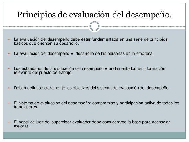 Evaluacion del desempeño