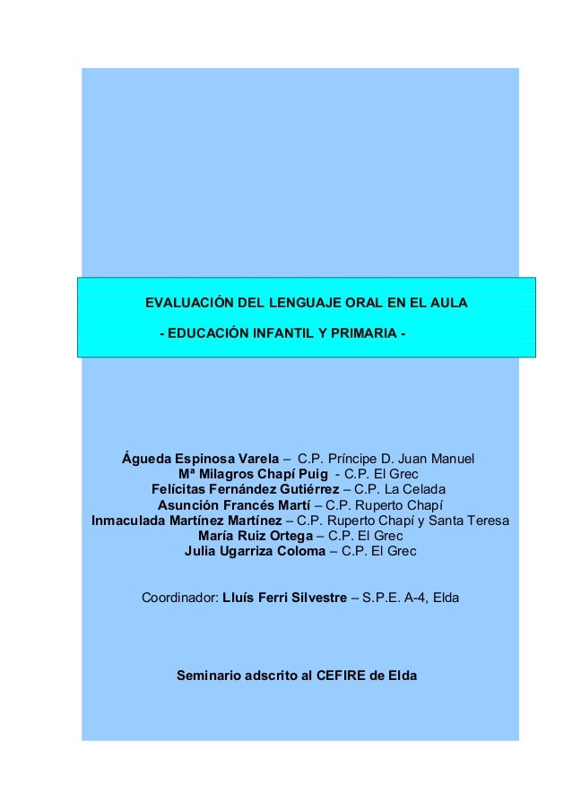 performance oral test oral del Evaluación lenguaje
