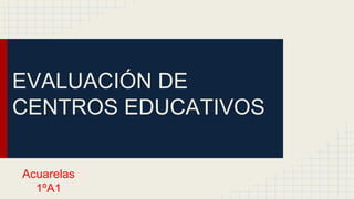 EVALUACIÓN DE
CENTROS EDUCATIVOS
Acuarelas
1ºA1
 