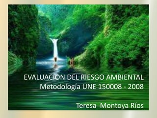 EVALUACION DEL RIESGO AMBIENTAL
Metodología UNE 150008 - 2008

Teresa Montoya Ríos

 