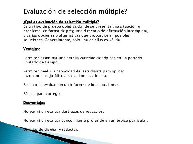 Evaluacion de seleccion multiple