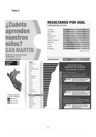6 
Texto 2 
Descripción de los 
NIVELES DE LOGRO 
COMPRENSIÓN DE TEXTOS  