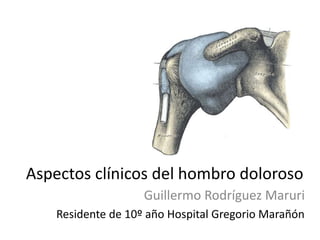 Aspectos clínicos del hombro doloroso
Guillermo Rodríguez Maruri
Residente de 10º año Hospital Gregorio Marañón
 