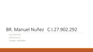 BR. Manuel Nuñez C.I.27.902.292
SECCION M1
GRUPO Nº 6
TURNO: MAÑANA
 