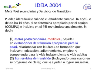 Metas Postescolares Evaluacion en Transicion y Metas Post Secundarias en el PEI | PDF