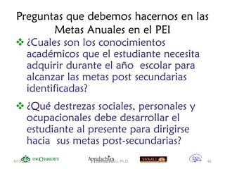 Metas Postescolares Evaluacion en Transicion y Metas Post Secundarias en el PEI | PDF