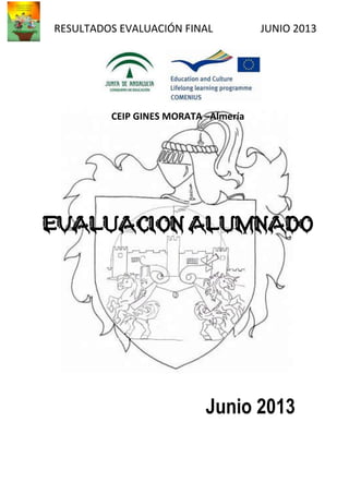 RESULTADOS EVALUACIÓN FINAL JUNIO 2013
CEIP GINES MORATA –Almería
EVALUACION ALUMNADO
Junio 2013
 