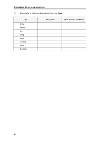 Ejercicios de evaluación de fundametnos de programacion en JAva | PDF